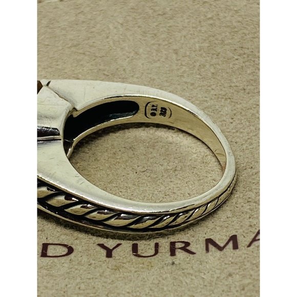 David Yurman Sterling Silver, Diamond and Citrine Deco Lemon Deco Ring 7.5 - Picture 6 of 8